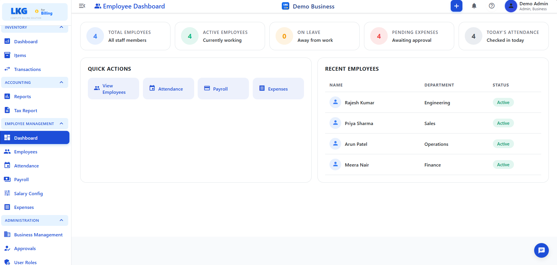 Mitarbeiter-Dashboard